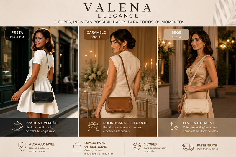 Bolsa Valena Elegance – Sofisticação em Cada Detalhe